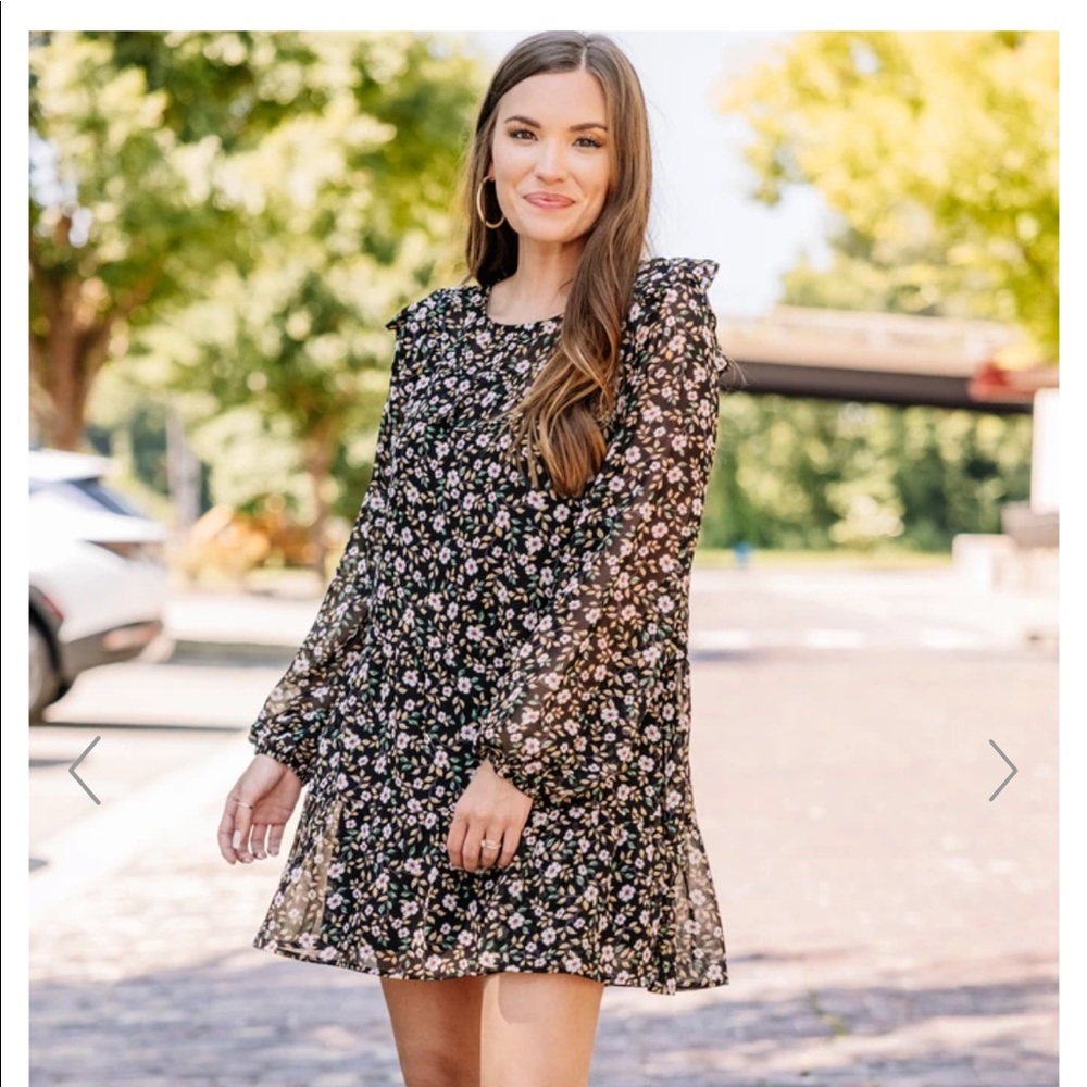 Ditsy floral long sleeve dress